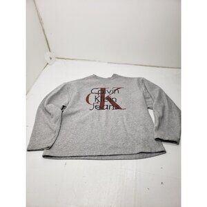 Vintage Large 90's Made in USA Calvin Klein Jeans Light Gray Crewneck Sweatshirt